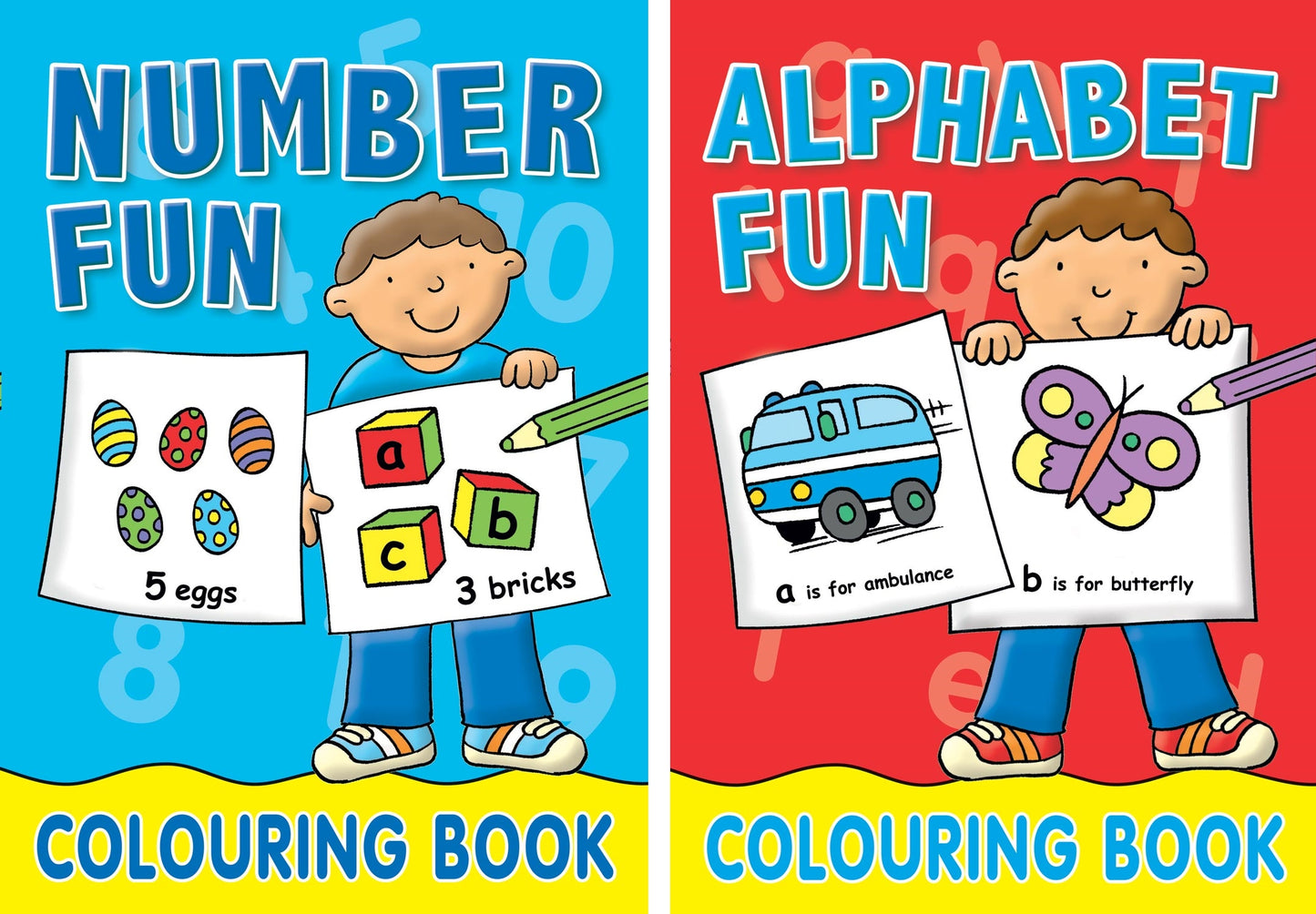 Number and Alphabet Colouring Books (Boys) - Anilas UK