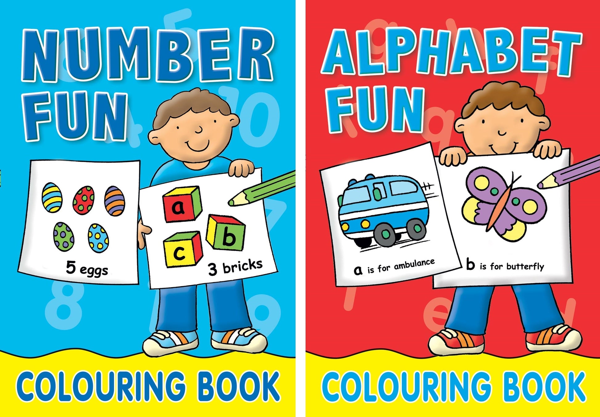 Number and Alphabet Colouring Books (Boys) - Anilas UK
