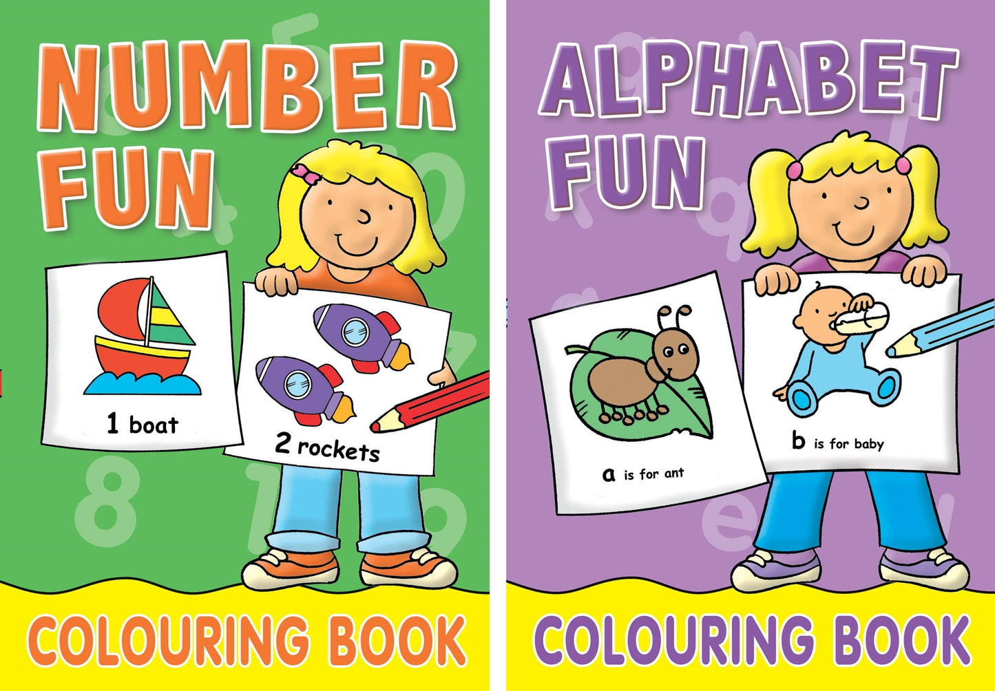 Number and Alphabet Colouring Books (Girls) - Anilas UK
