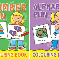 Number and Alphabet Colouring Books (Girls)