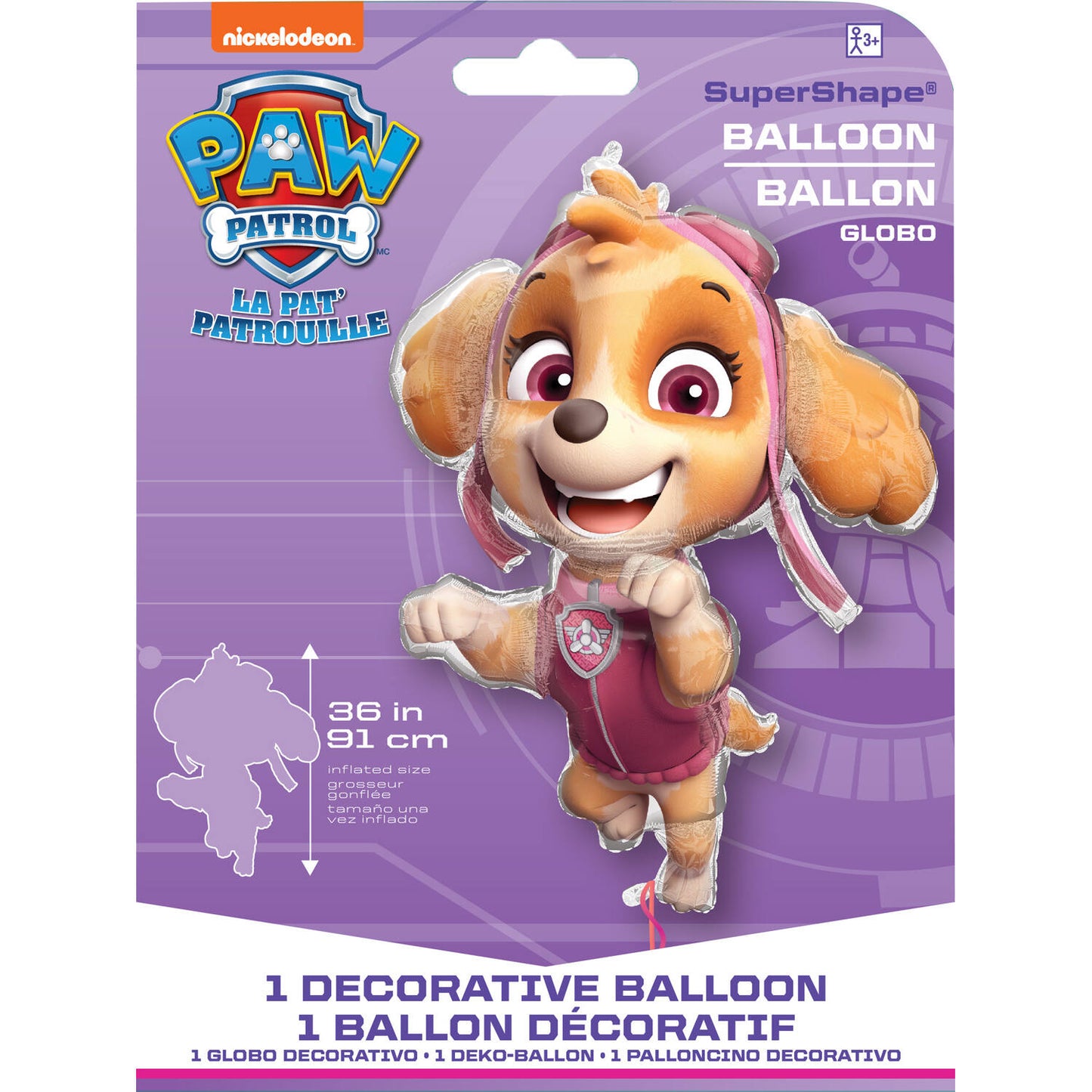 Paw Patrol Skye Shaped Super Size Foil Balloon - 91cm - Anilas UK