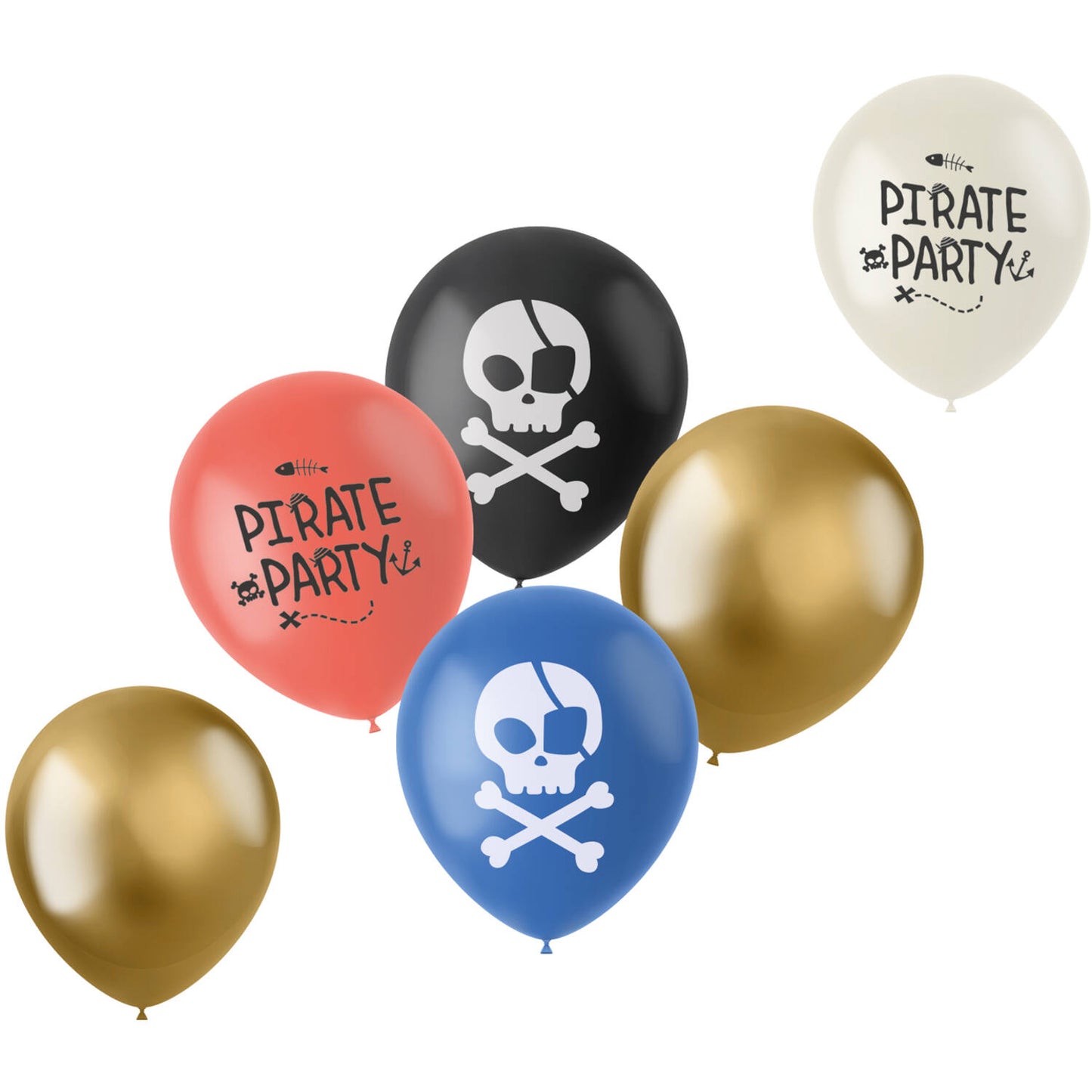 Latex Balloons - Pirate Party (33 cm - 6 pieces) - Anilas UK