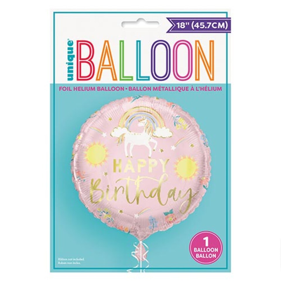 Dainty Unicorn Happy Birthday Foil Balloon - Anilas UK