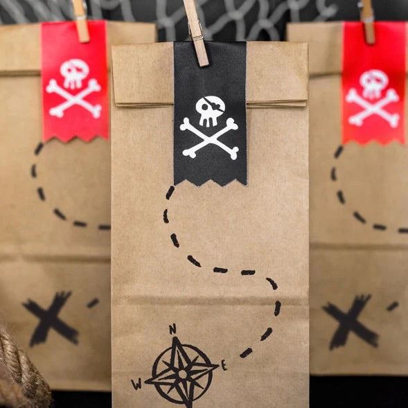 Pirates Kraft Treat  Treasure Map Bag - Anilas UK