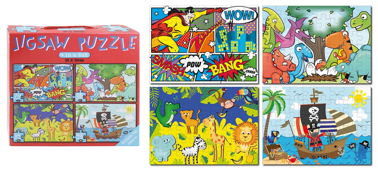 Assorted Design 4-in-1 Jigsaw Puzzle Set - Anilas UK