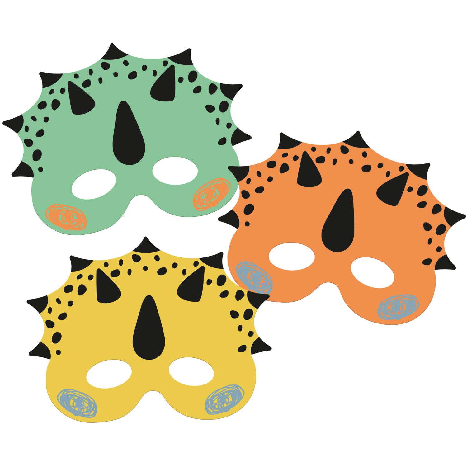 Paper Masks - Dino Roars (6 pieces) - Anilas UK