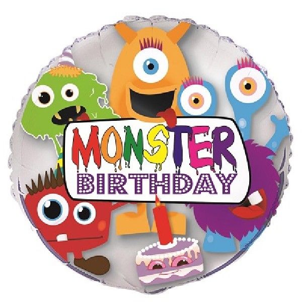Monster Birthday Foil Balloon - Anilas UK