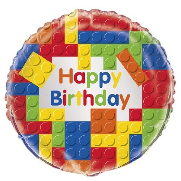 Building Blocks Birthday Foil Balloon - Anilas UK
