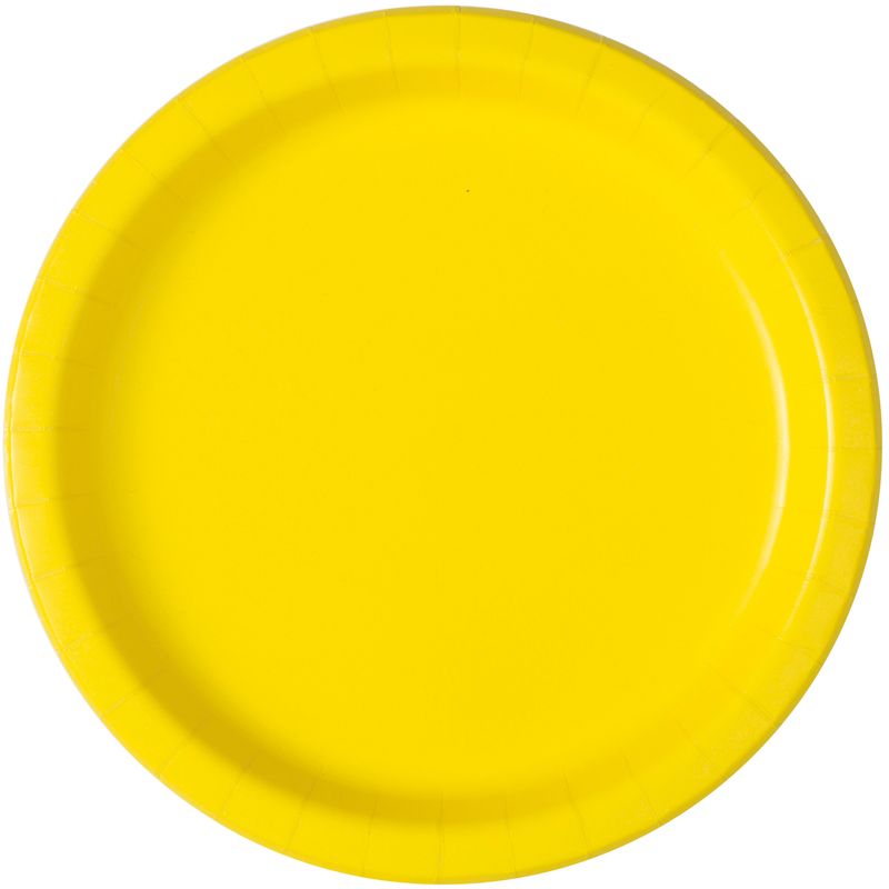 Neon Yellow Paper Plates - 21.9cm ( Pack of 8) - Anilas UK