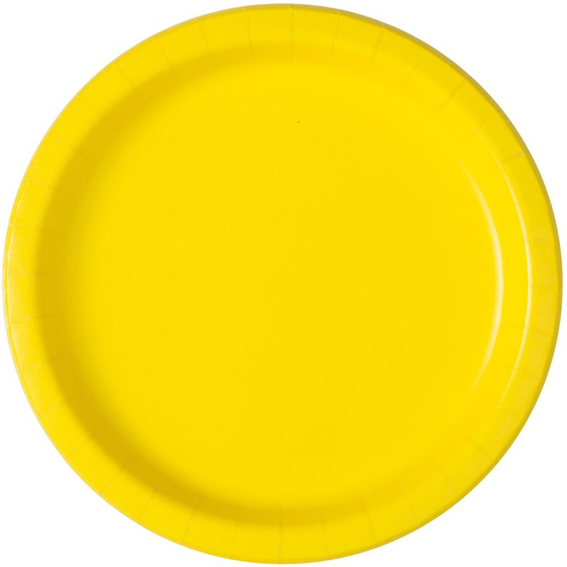 Party Neon Yellow Plates - 21.9cm ( Pack of 16)