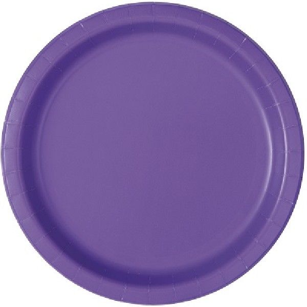 Purple Paper Plates - 21.9cm ( Pack of 8) - Anilas UK