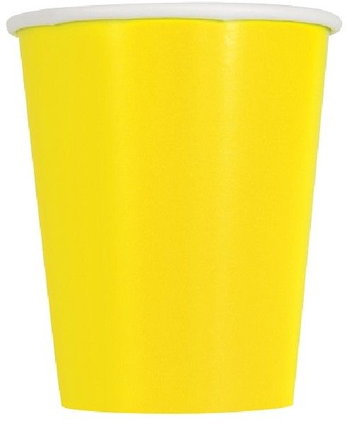 Neon Yellow Paper Party Cups (Pack of 14) - Anilas UK