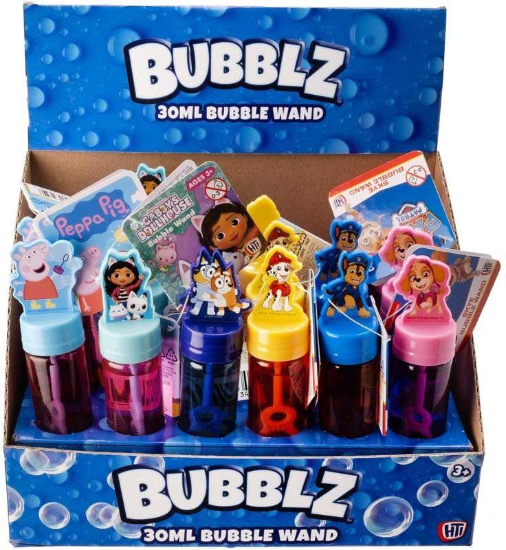 Assorted Mini Bubble Wand - Paw Patrol, Peppa Pig, Bluey, Gabby & more - 30ml - Anilas UK
