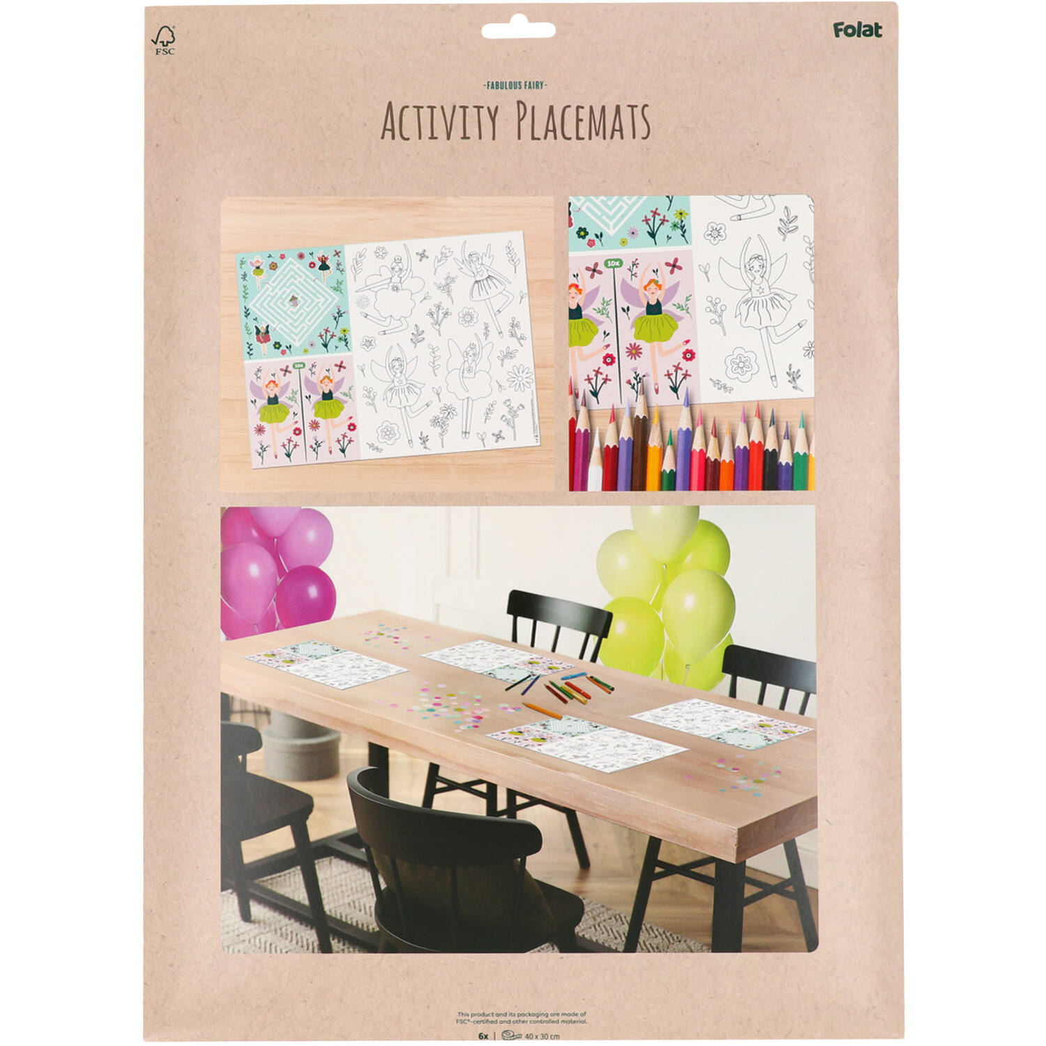 Fabulous Fairy Colour It Yourself Activity Placemat - (6 pieces) - Anilas UK