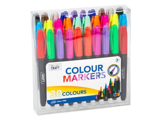 30 Colour Markers (15 Colours, 2 Per Colour) with vibrant shades