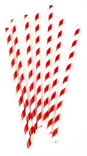 Red and White Candy Stripe Paper Straws (Pack of 100) - Anilas UK