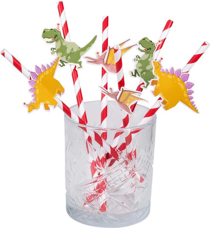 Dinosaur Paper Straws (Pack of 6) - Anilas UK