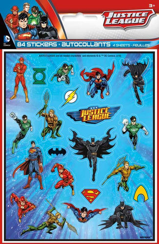 Justice League Sticker Sheets (Pack of 4) - Anilas UK