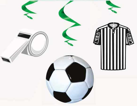 Assorted Football Theme Swirl Decorations - Anilas UK
