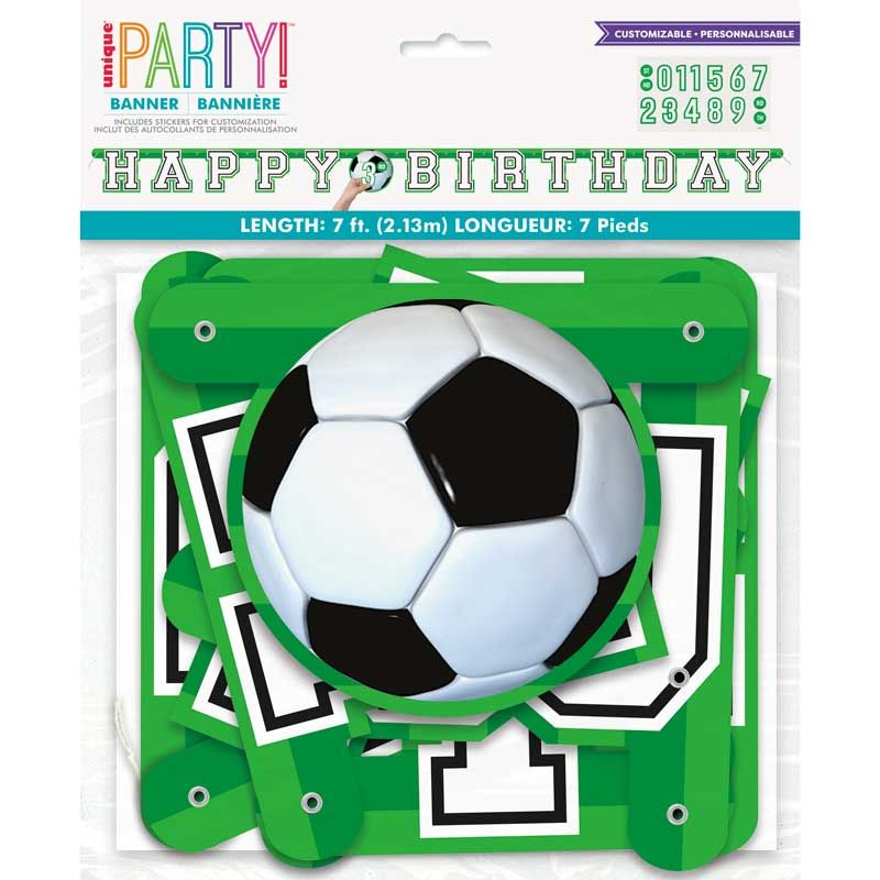 3D Football Jointed Birthday Banner - Anilas UK