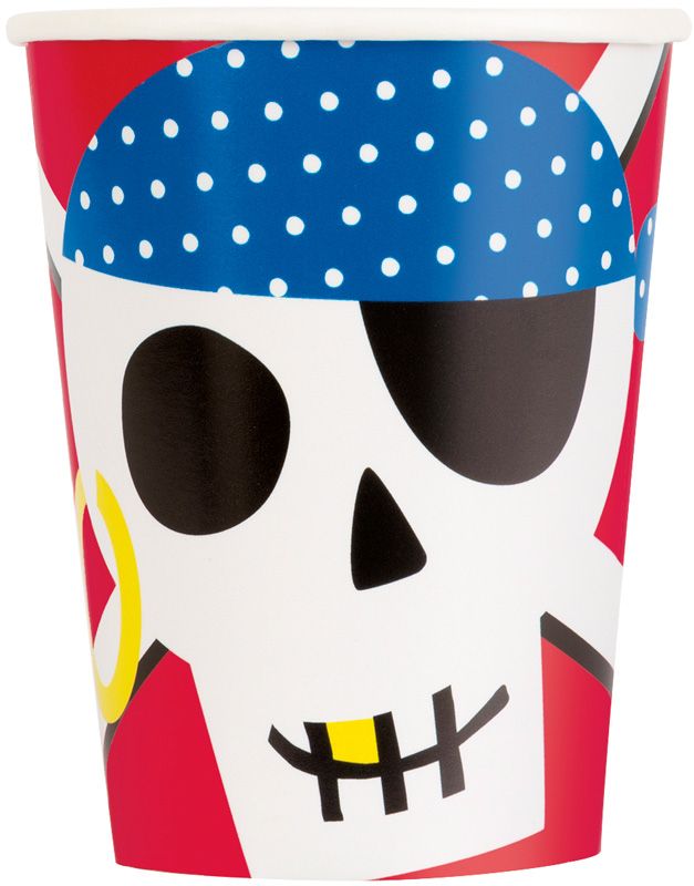Pirate Paper Cups (Pack of 8) - Anilas UK