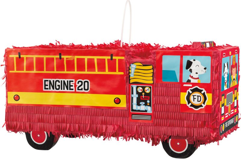 Red Fire Truck 3D Pinata - Anilas UK