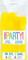 
              18pc Assorted Neon Yellow Cutlery - Anilas UK
            