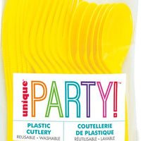 18pc Assorted Neon Yellow Cutlery - Anilas UK