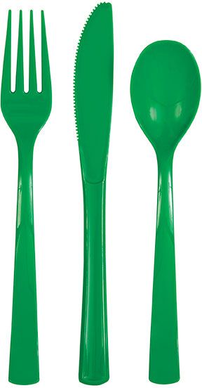 18pc Assorted Emerald Green Cutlery - Anilas UK