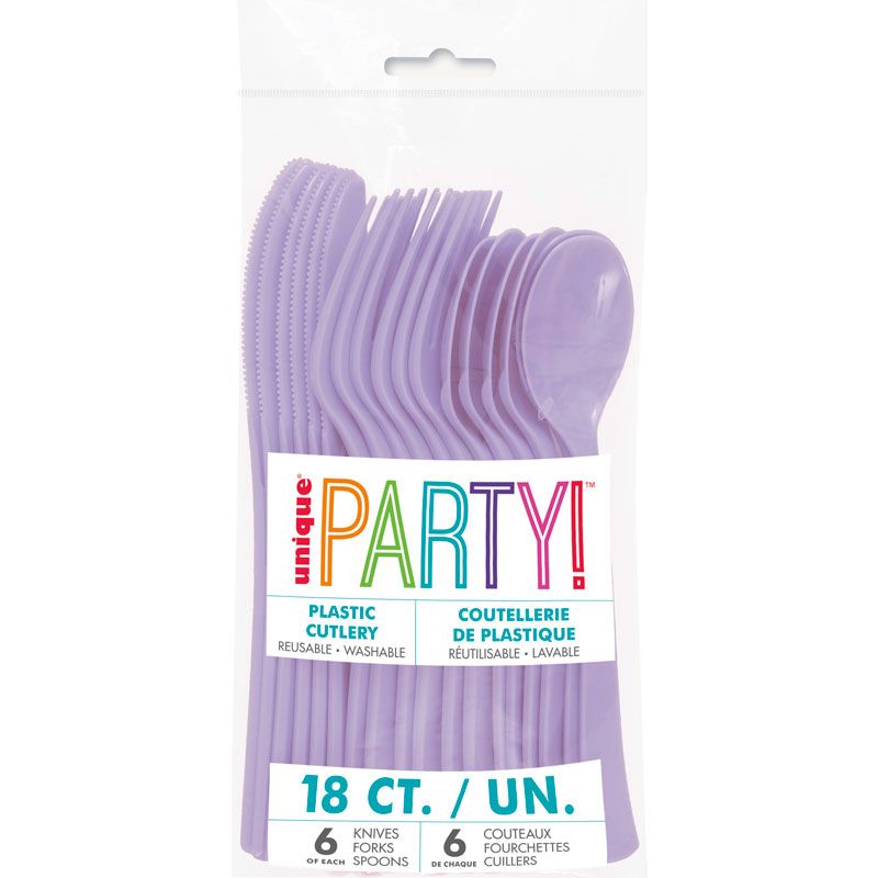 18pc Assorted Lavender Cutlery - Anilas UK