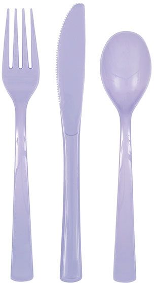 18pc Lavender Plastic Cutlery Set – Anilas UK