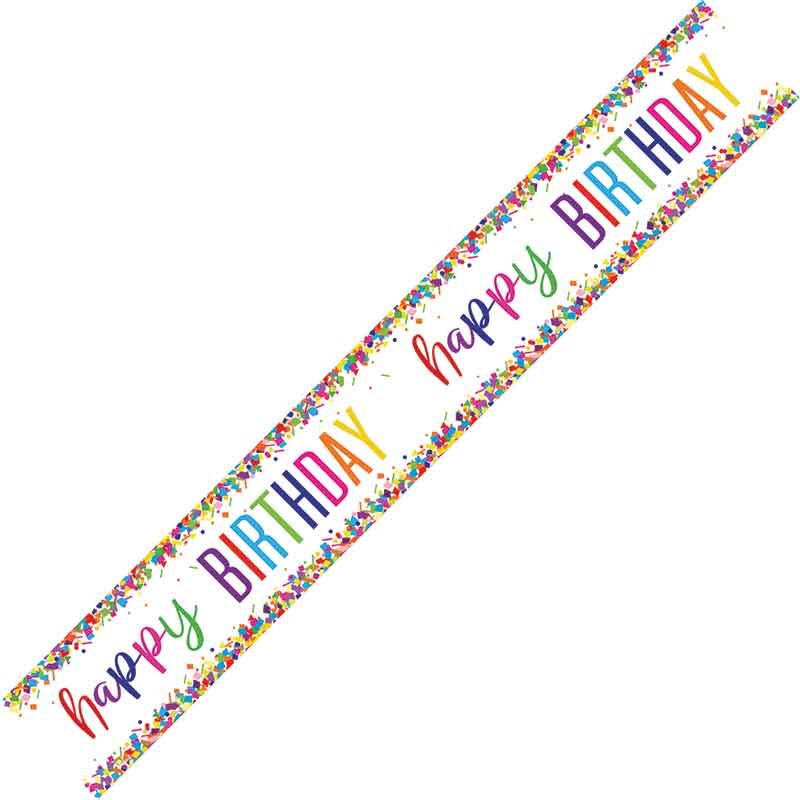 Confetti Happy Birthday Foil Banner 274 cm (9 ft) - Anilas UK