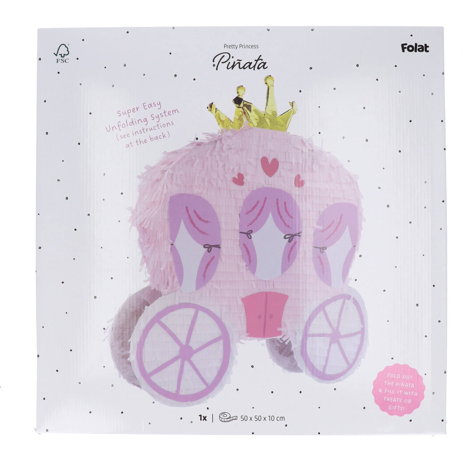 Piñata -  Princess Carriage  (50 x 50 cm) - Anilas UK