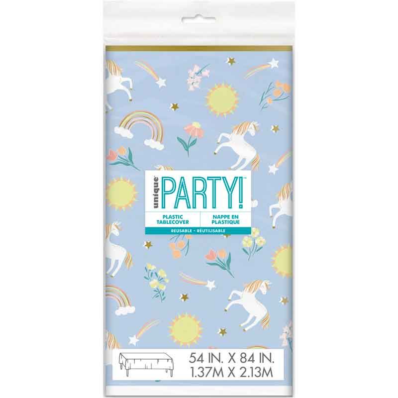 Dainty Unicorn Plastic Party Tablecover (137x213 cm) - Anilas UK