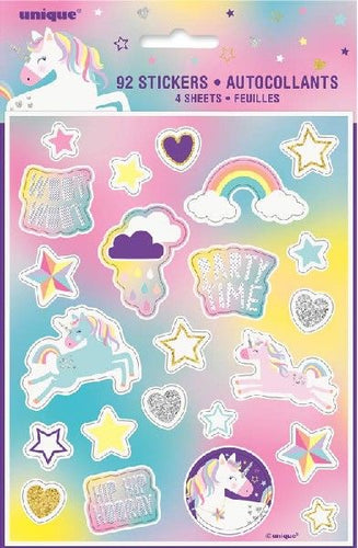 Unicorn Sticker Sheets (Pack of 4) - Anilas UK