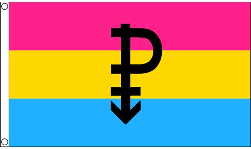 Pansexual Symbol Premium Quality Flag (5ft x 3ft) - Anilas UK