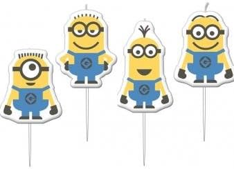 Minions Pick Birthday Cake Candles (Pack of 4) - Anilas UK
