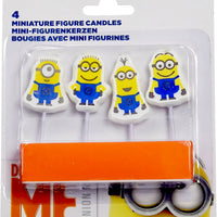 Minions Pick Birthday Cake Candles (Pack of 4)