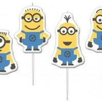 Minions Pick Birthday Cake Candles (Pack of 4)