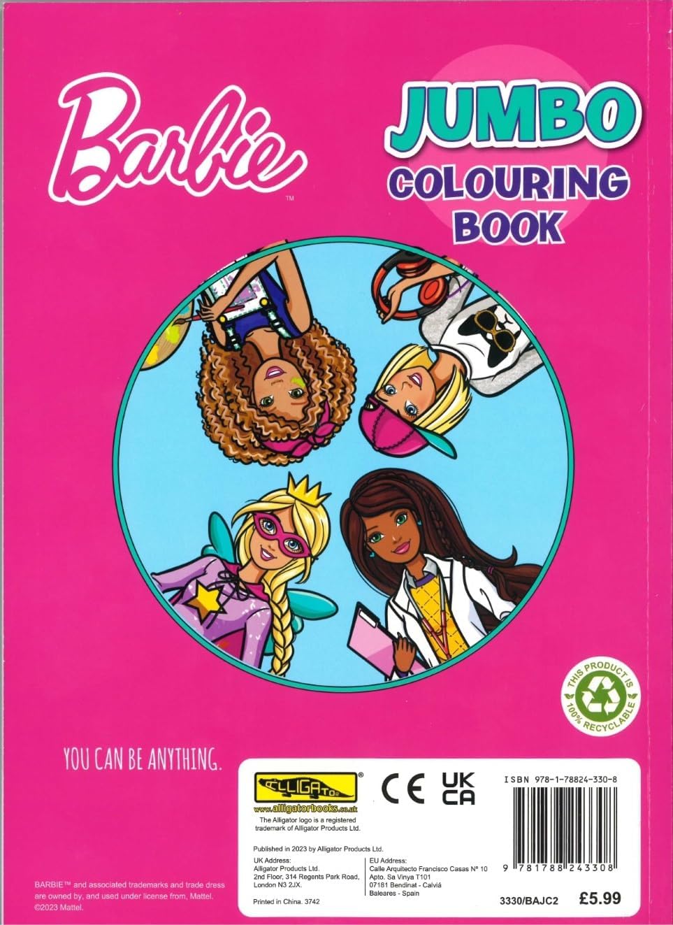 Barbie Jumbo Colouring Book - Anilas UK