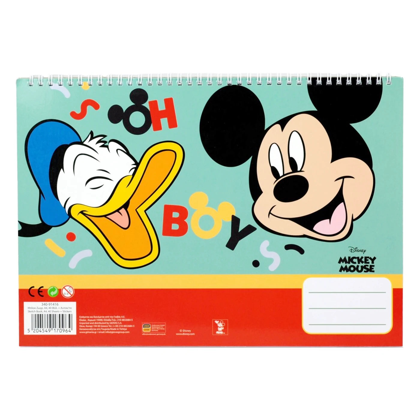 Disney Mickey Mouse Sketchbook 33 x 23 cm - Anilas UK