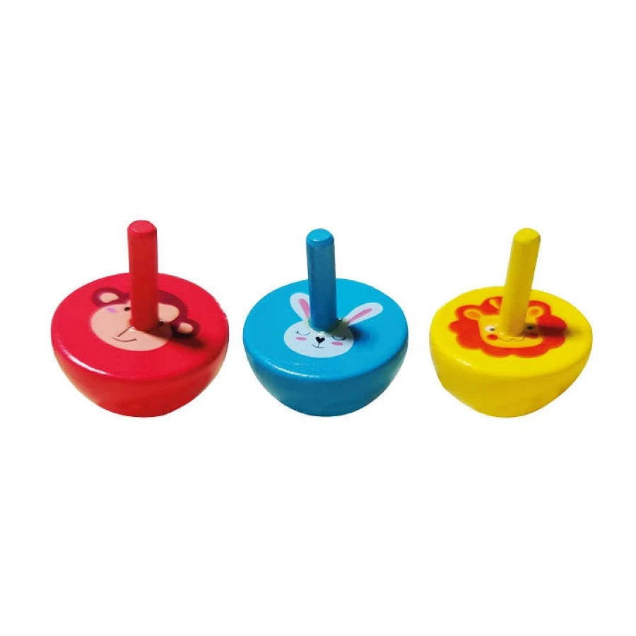 Wooden Animal Spinning Tops - Anilas UK