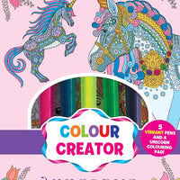 Unicorns Colour Creator Binder with Colouring Pad and 5 Colouring Pens - Anilas UK