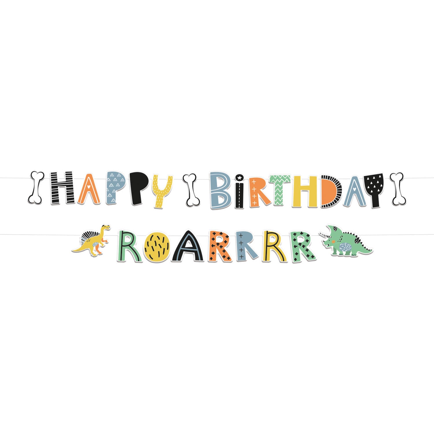 Dino Roars Letter Banner Set (1.5 meters) - Anilas UK