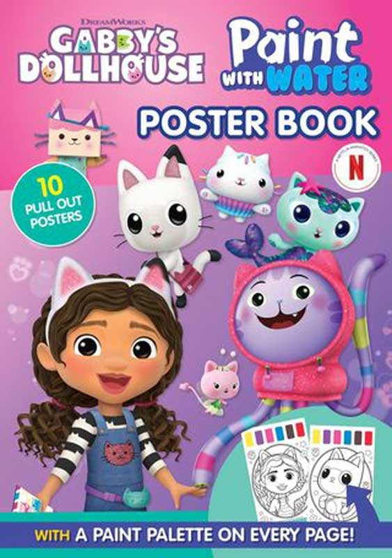 Gabby's Dollhouse Paint with Water Poster Book