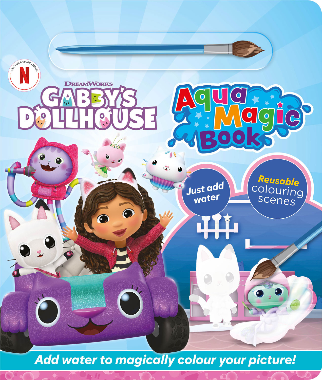 Gabby's Dollhouse Aqua Magic Colouring Book - Anilas UK