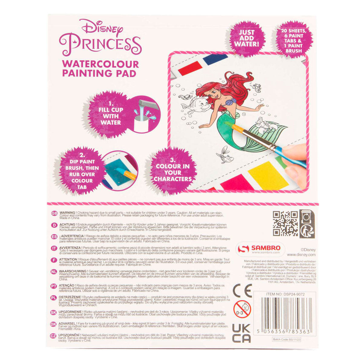 Disney Princess Watercolour Painting Pad - Anilas UK