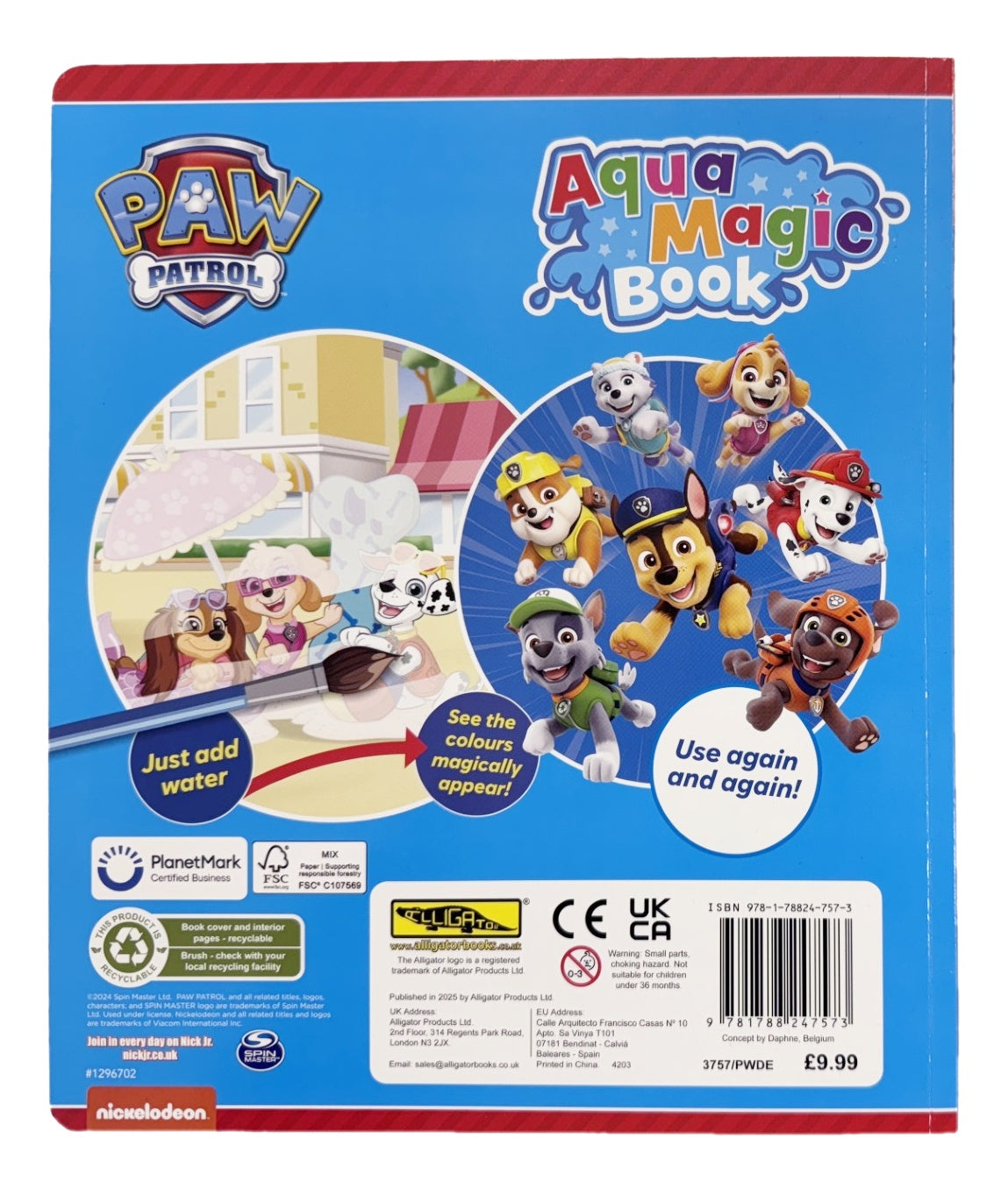 Paw Patrol Aqua Magic Colouring Book - Anilas UK