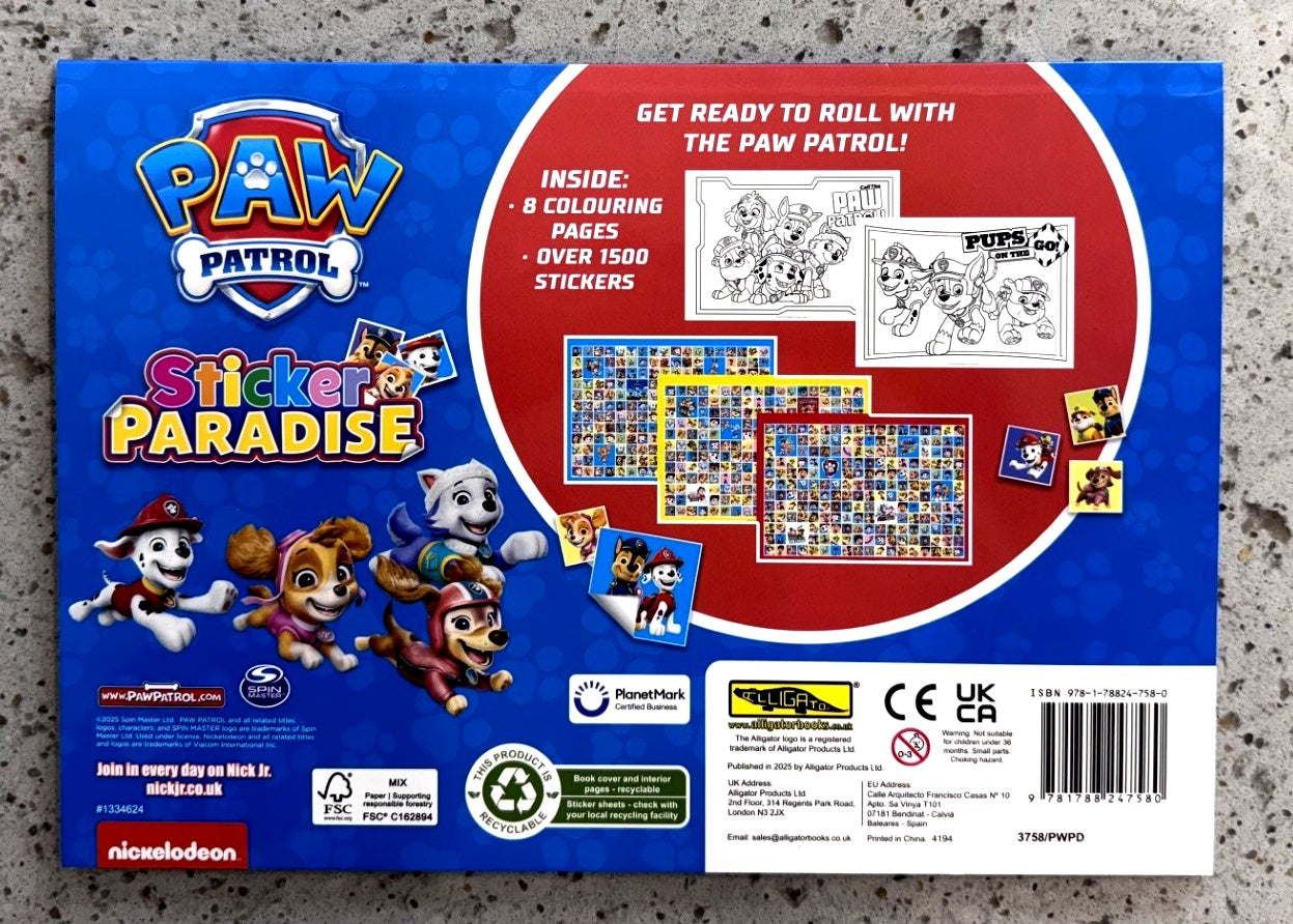 Paw Patrol Sticker Paradise - Anilas UK