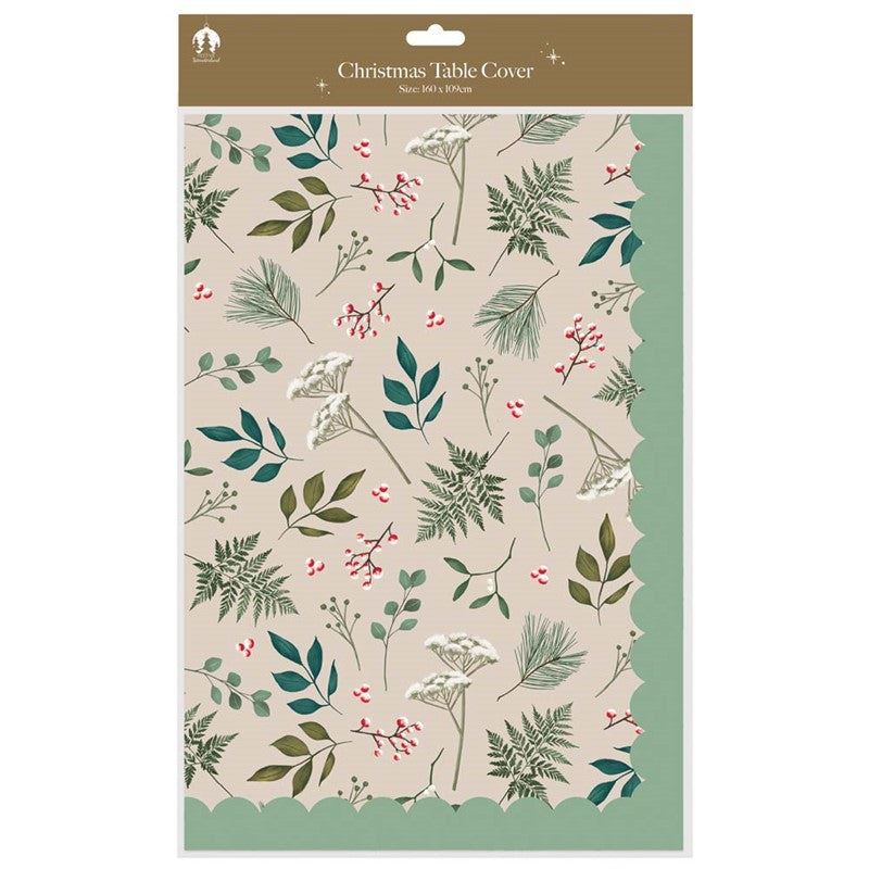 Christmas Holly Deluxe Paper Tablecloth - Anilas UK